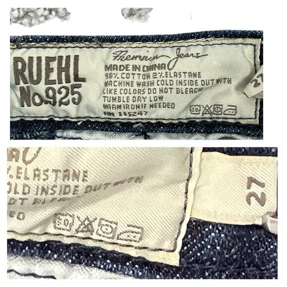 Y2K Ruehl No. 925 Low-Rise Mini Jean Skirt Sz 27" Dark Wash Stretch Grunge Punk - Picture 3 of 10